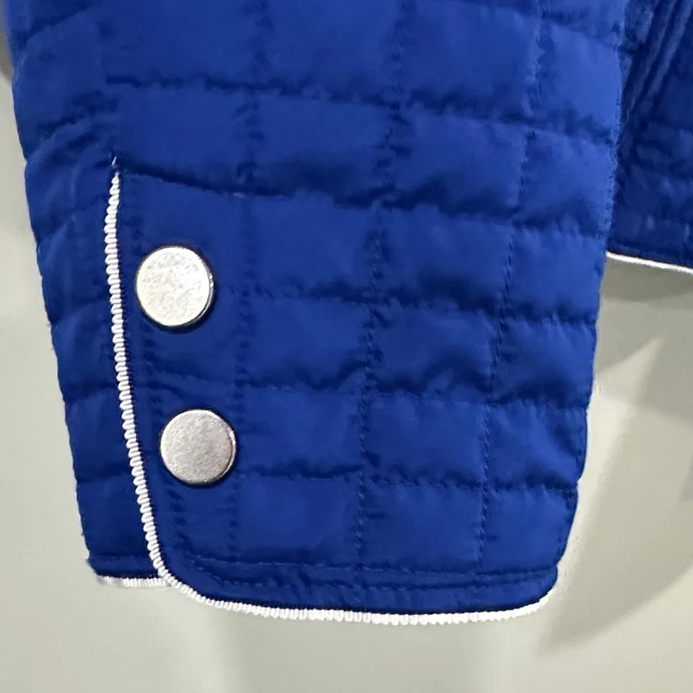Chico's Vibrant Blue Quilted Puffer Jacket size 1 medium
